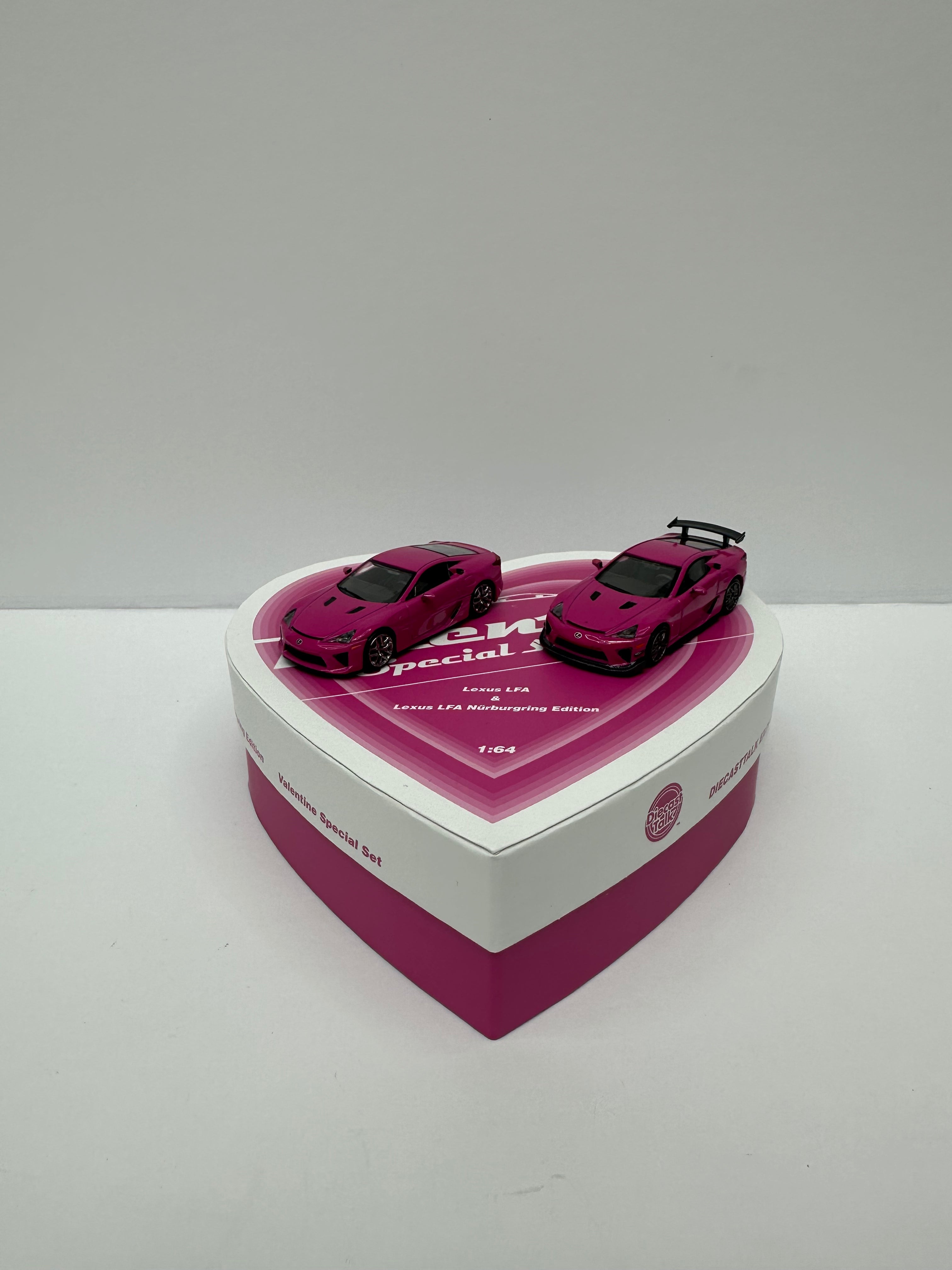 Diecast Talk Exclusive Valentine Special Set - Lexus LFA & Lexus LFA Nürburgring Edition